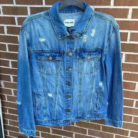 Hand-Painted Colorful Graphic Upcycled Jean Jacket-Black Label-Large - Picture 4 of 6